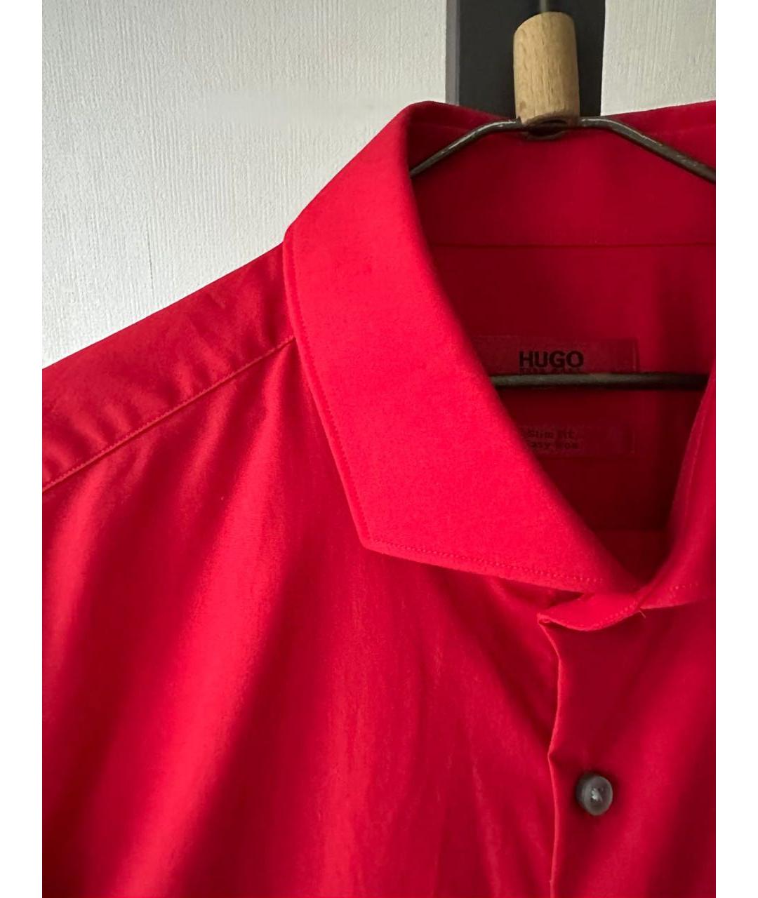 HUGO BOSS Красная хлопковая кэжуал рубашка, фото 3