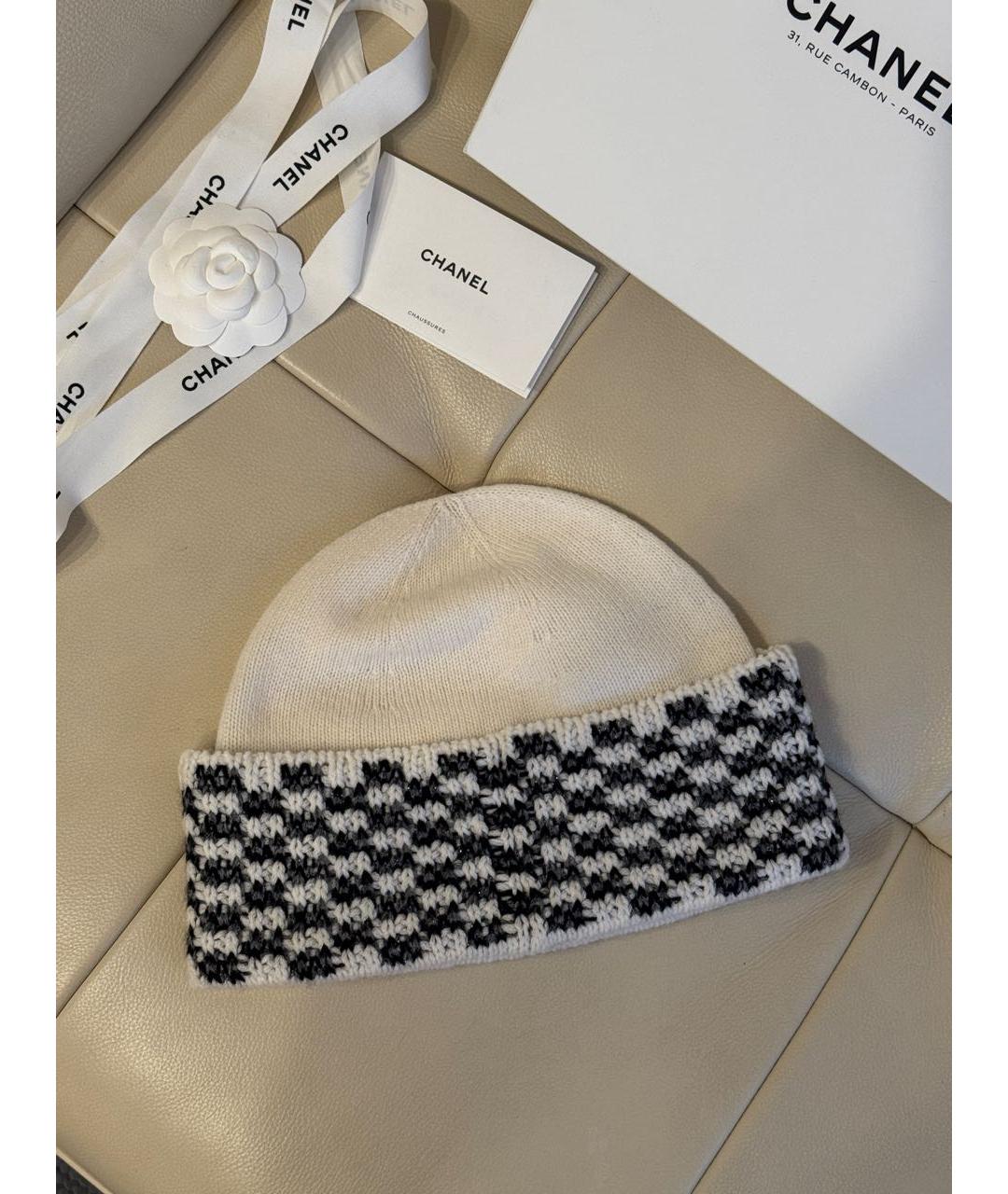 CHANEL Бежевая кашемировая шапка, фото 5