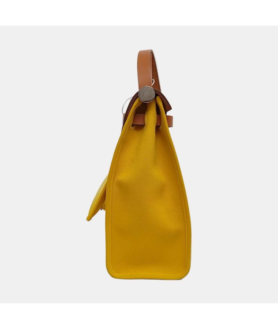 HERMES Желтая кожаная сумка через плечо, фото 3