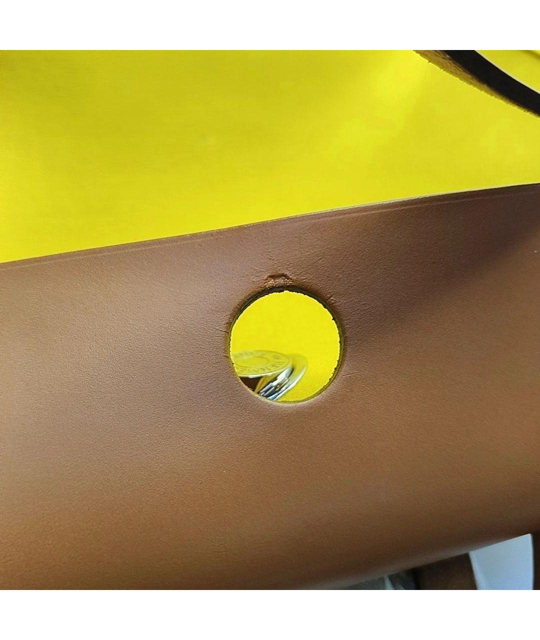 HERMES Желтая кожаная сумка через плечо, фото 7