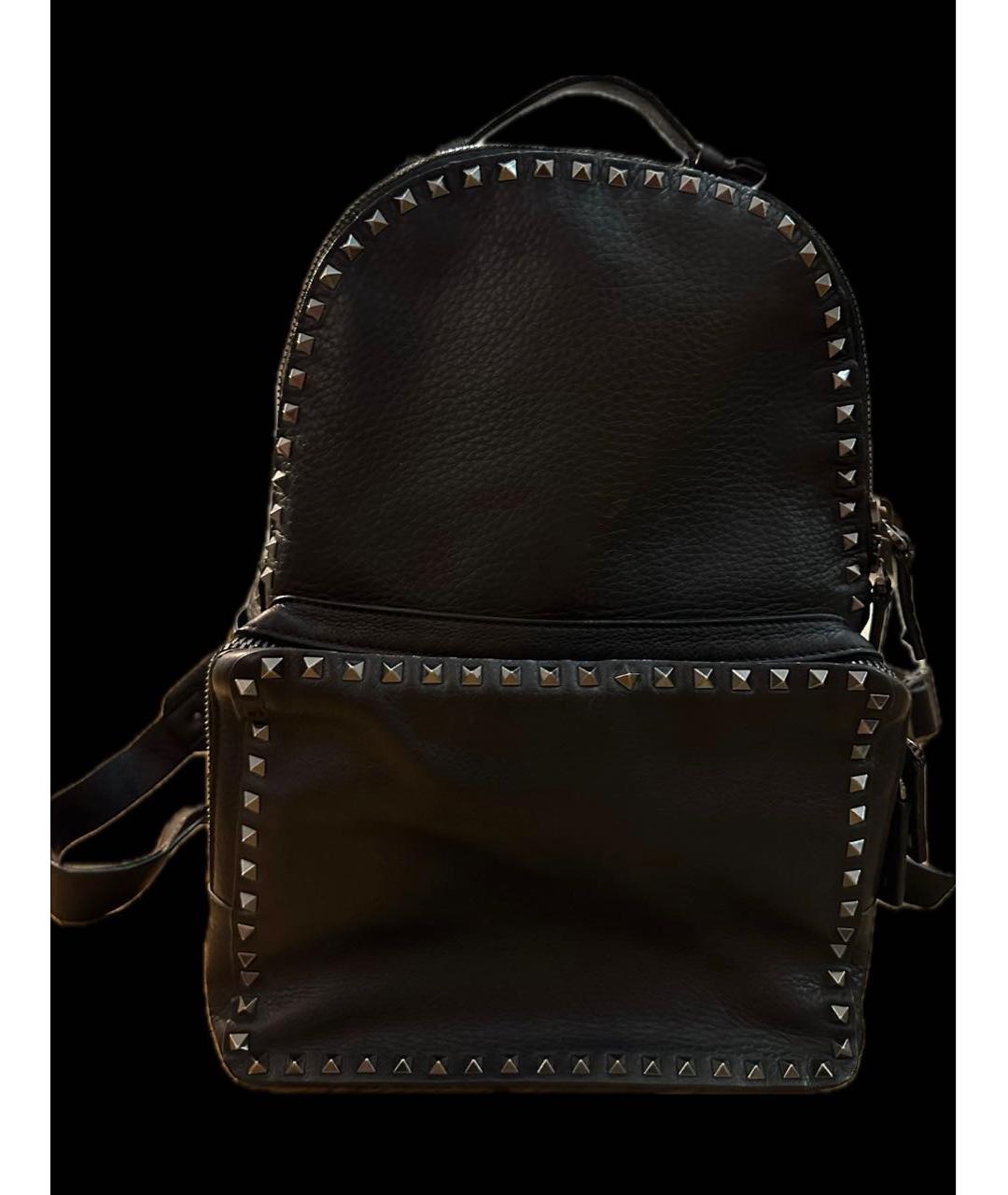 VALENTINO Черный кожаный рюкзак, фото 7