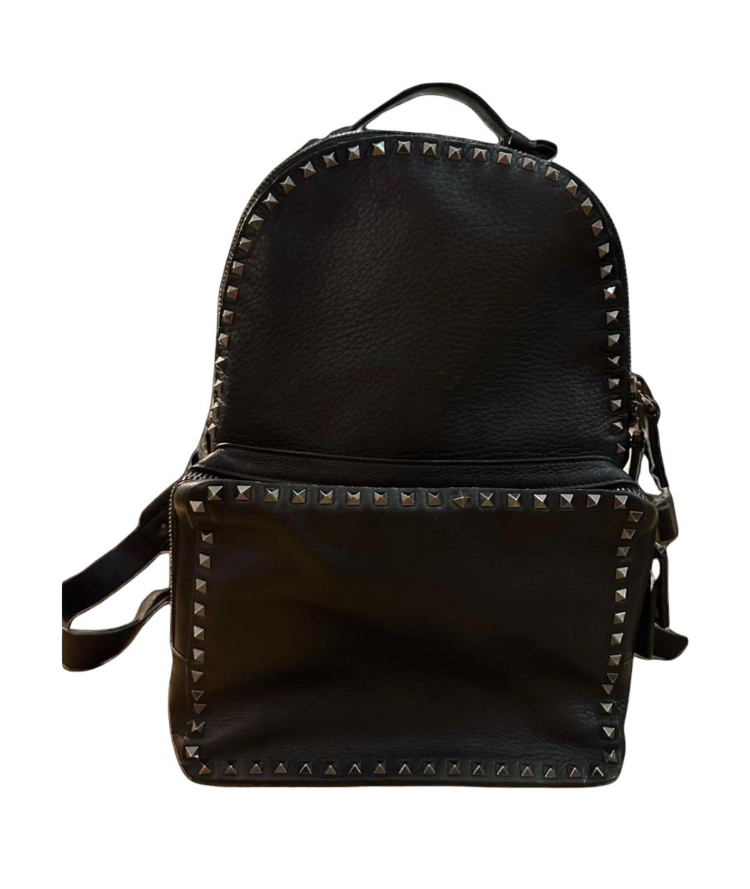 VALENTINO Черный кожаный рюкзак, фото 1