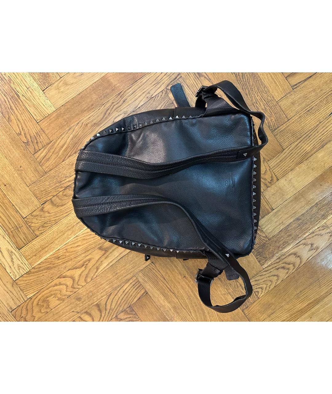 VALENTINO Черный кожаный рюкзак, фото 3