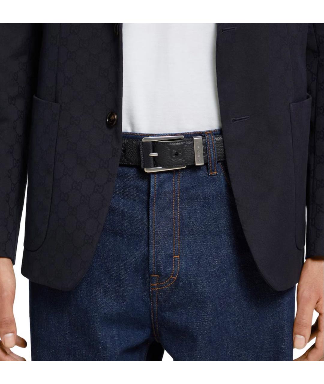 GUCCI Черный кожаный ремень, фото 3