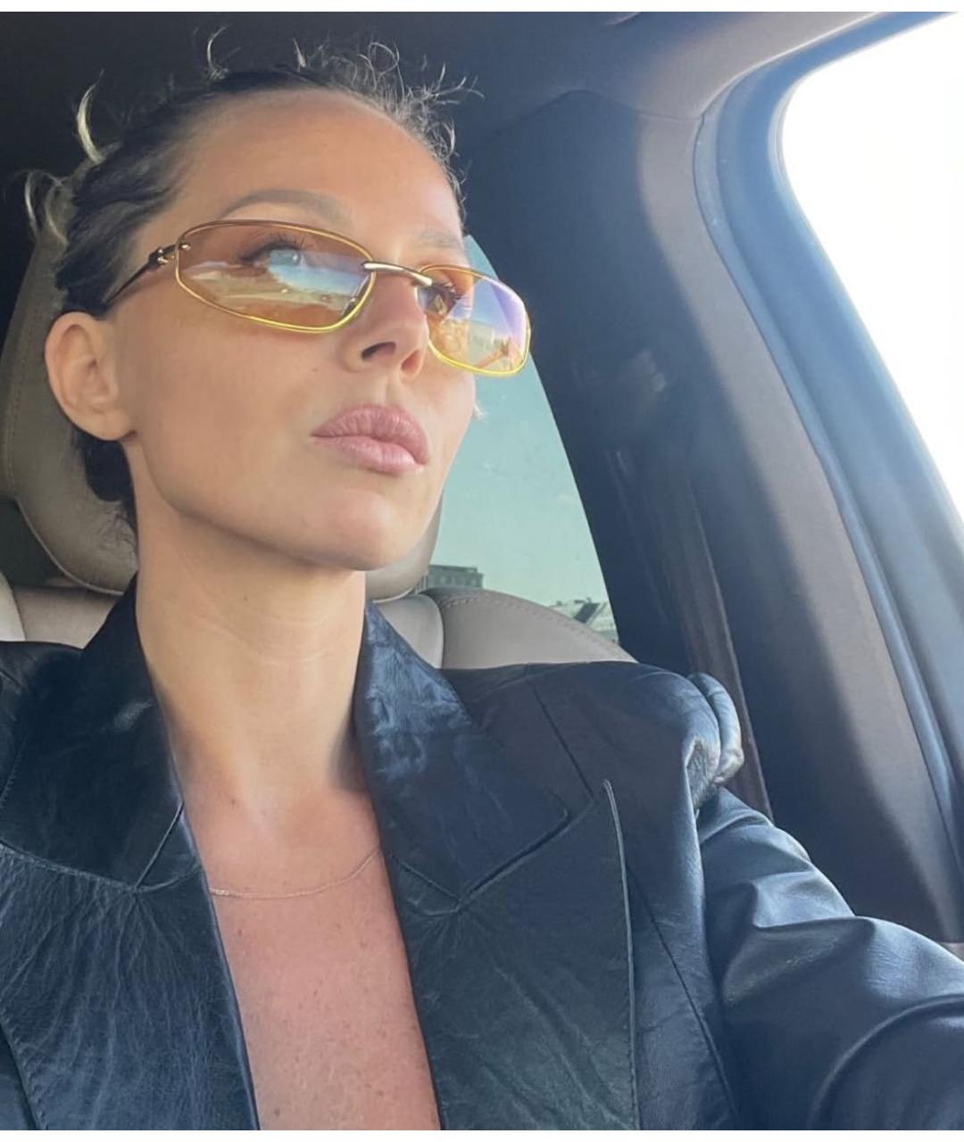 MIU MIU Желтые металлические солнцезащитные очки, фото 6