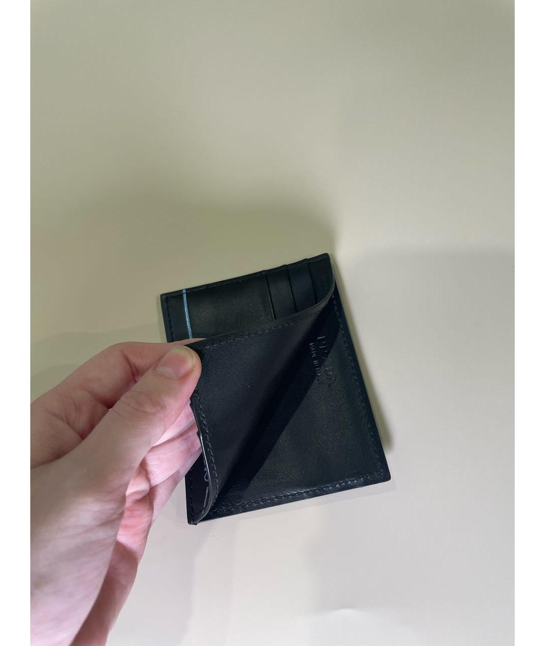 PRADA Черный кардхолдер из искусственной кожи, фото 3