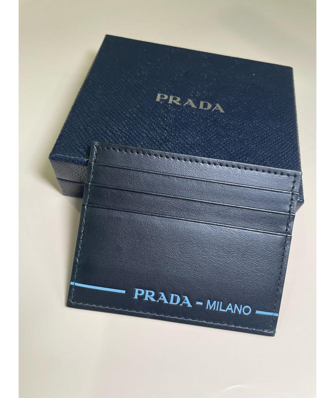 PRADA Черный кардхолдер из искусственной кожи, фото 4