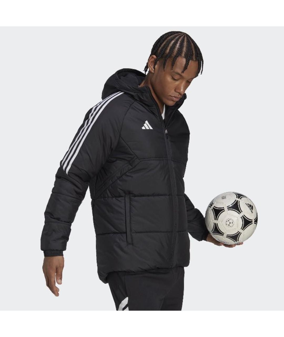 ADIDAS Черная полиэстеровая куртка, фото 4