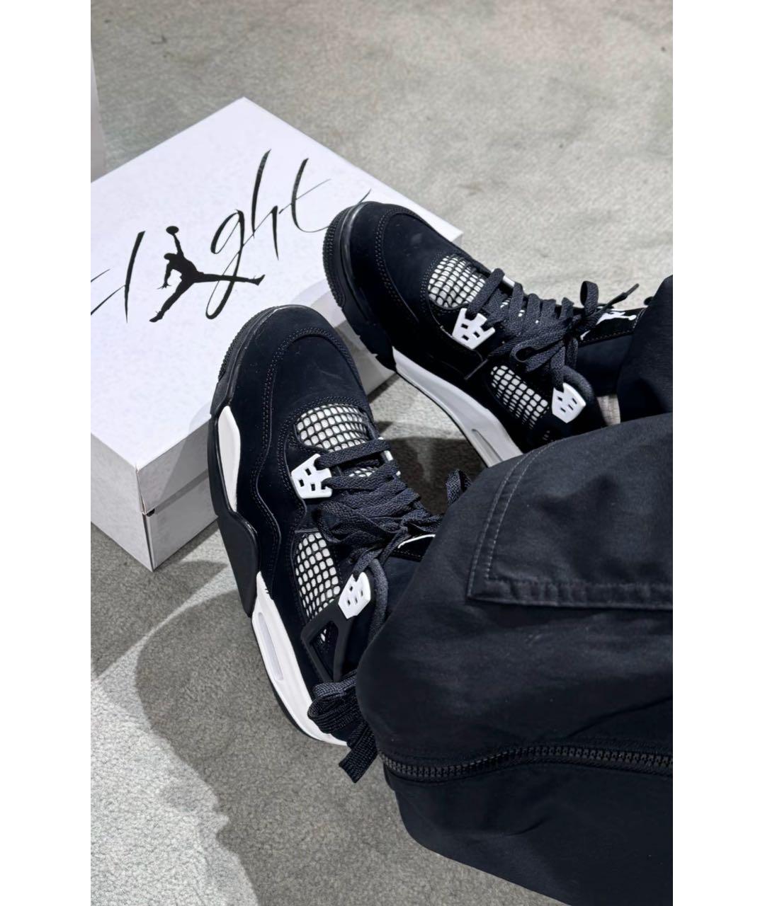 JORDAN Черные нубуковые высокие кроссовки / кеды, фото 2