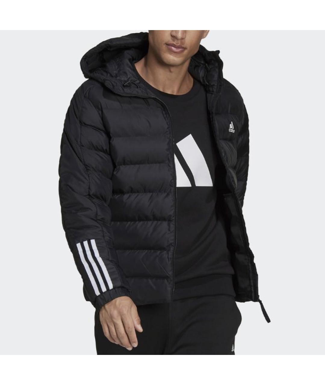 ADIDAS Черная полиэстеровая куртка, фото 2