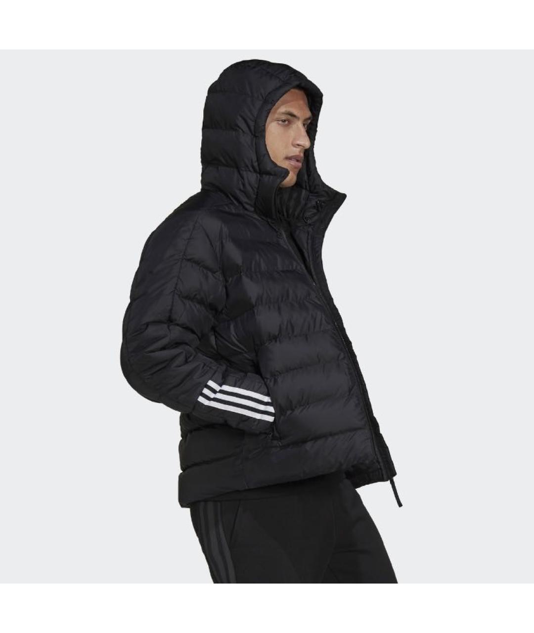 ADIDAS Черная полиэстеровая куртка, фото 4