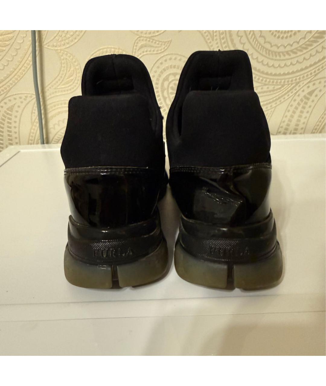 FURLA Черные кроссовки из лакированной кожи, фото 4