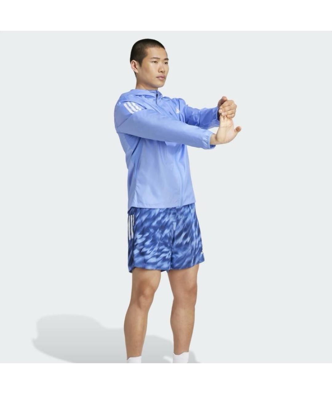 ADIDAS Голубая полиэстеровая куртка, фото 4