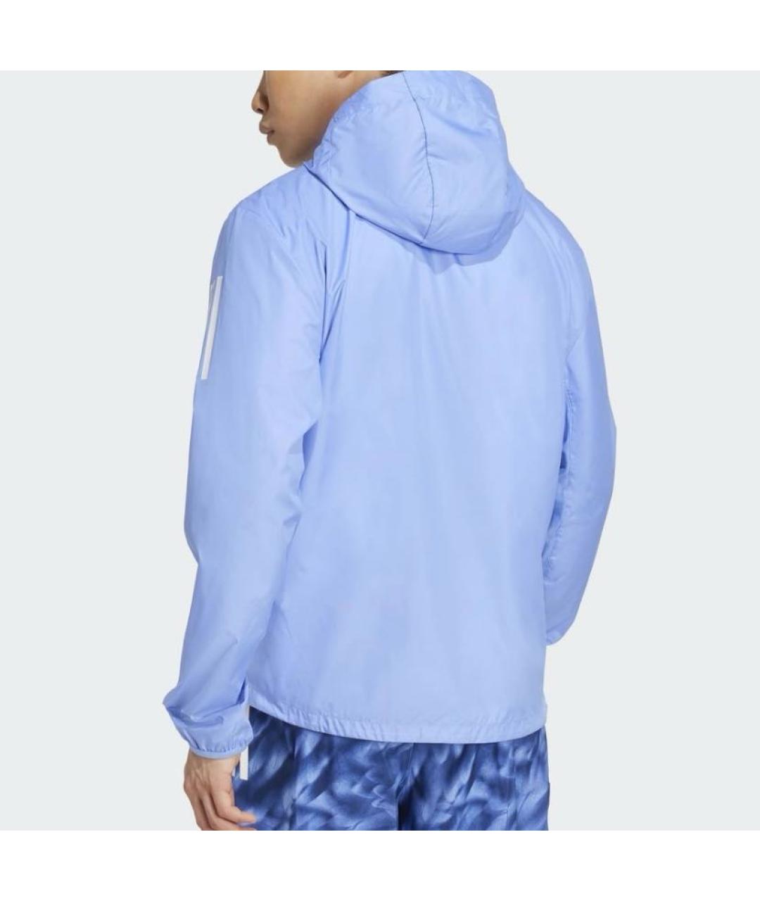 ADIDAS Голубая полиэстеровая куртка, фото 3