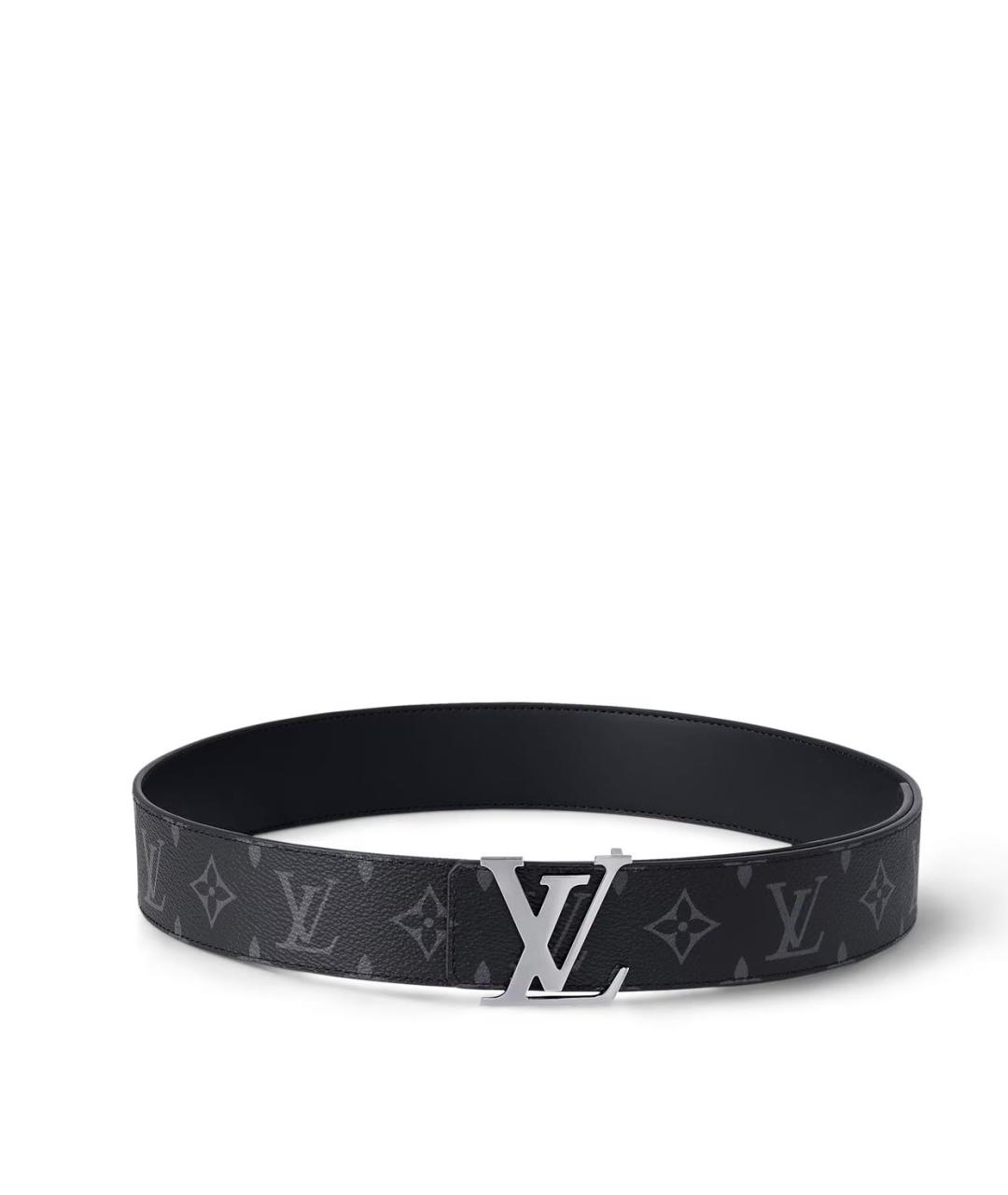 LOUIS VUITTON Черный кожаный ремень, фото 4