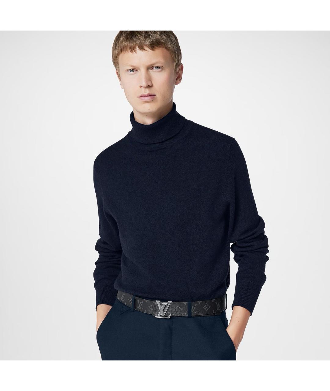 LOUIS VUITTON Черный кожаный ремень, фото 3