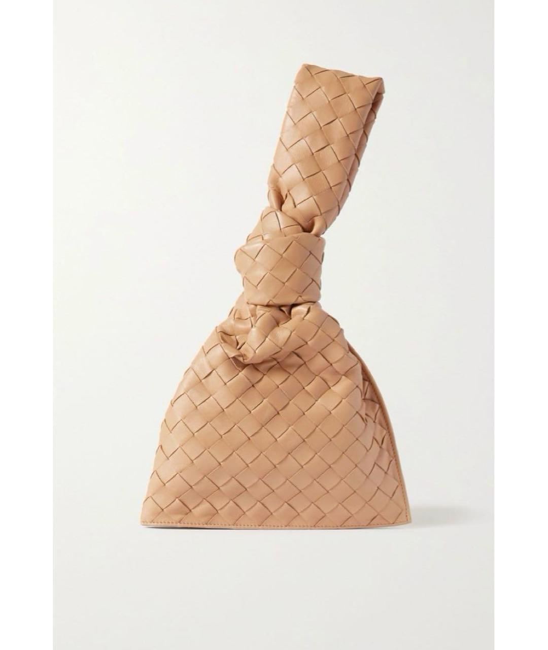 BOTTEGA VENETA Бежевая кожаная сумка с короткими ручками, фото 3