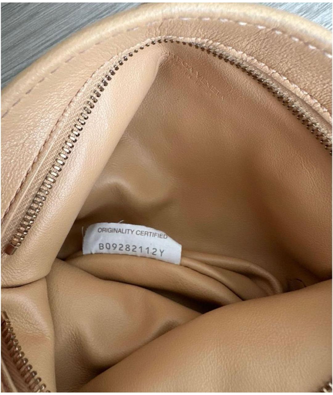 BOTTEGA VENETA Бежевая кожаная сумка с короткими ручками, фото 6