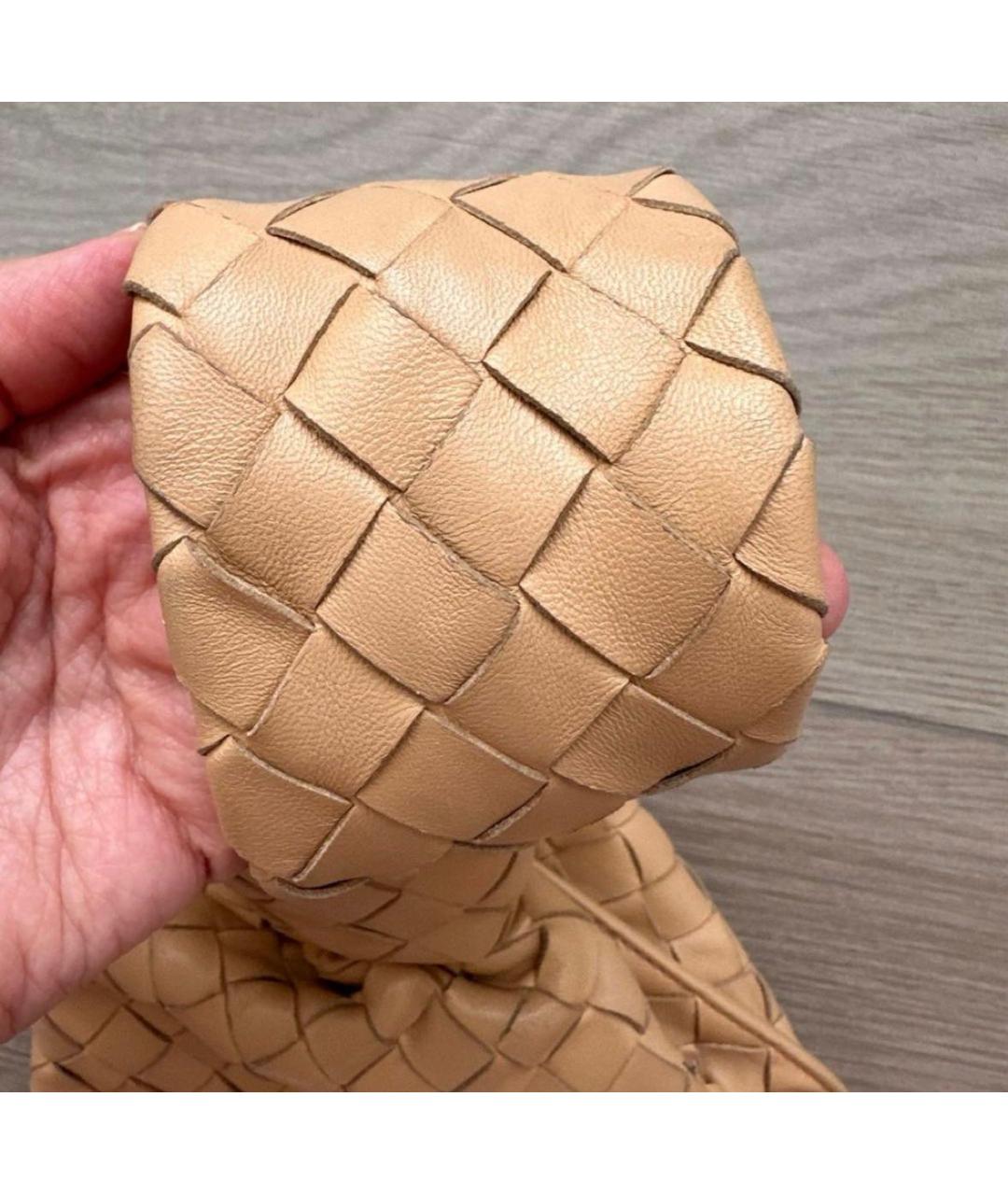 BOTTEGA VENETA Бежевая кожаная сумка с короткими ручками, фото 7