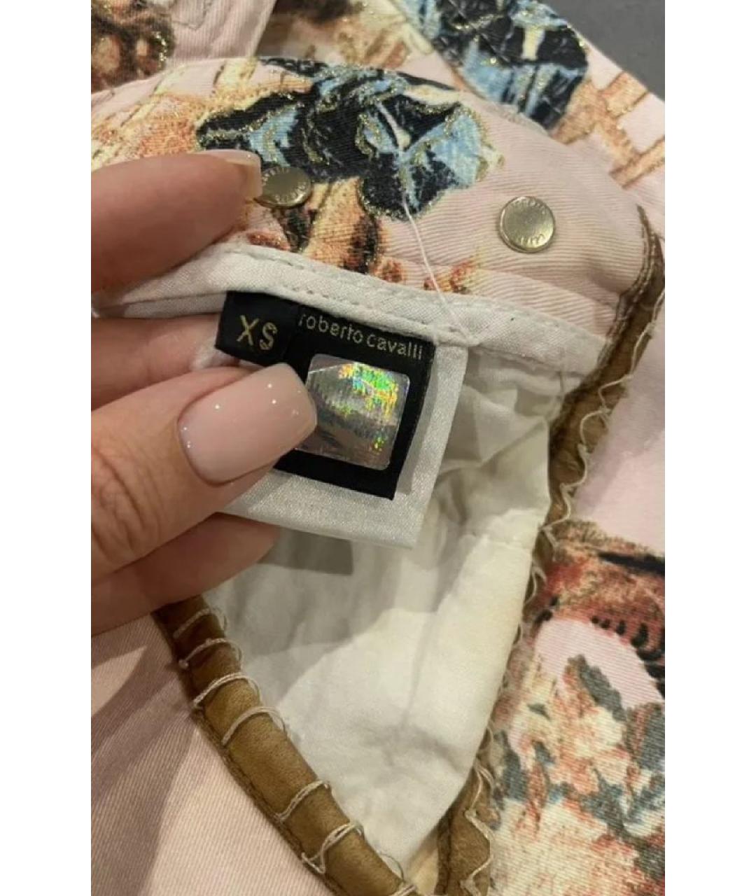 ROBERTO CAVALLI Розовые хлопковые бриджи, фото 5