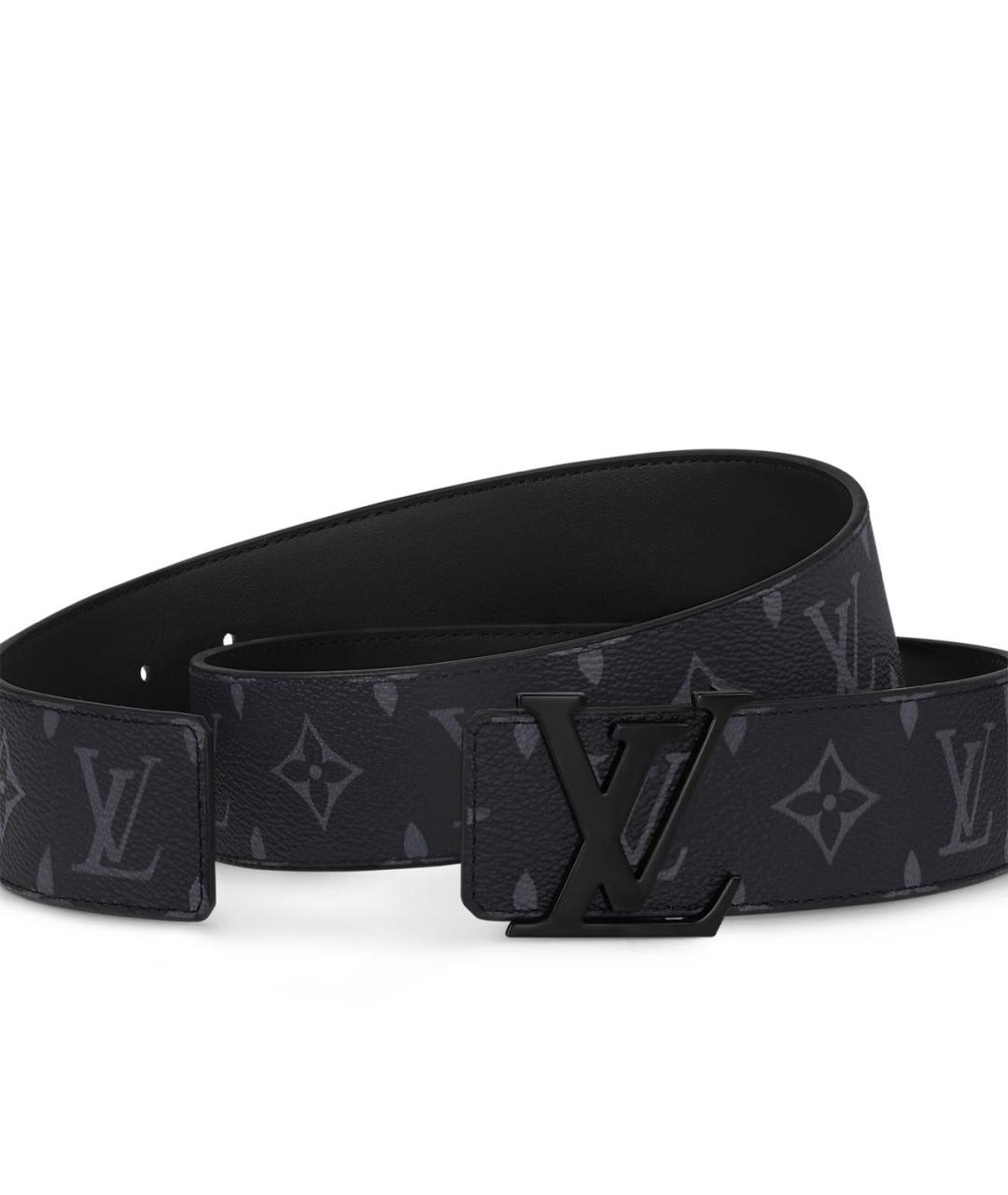 LOUIS VUITTON Черный кожаный ремень, фото 2