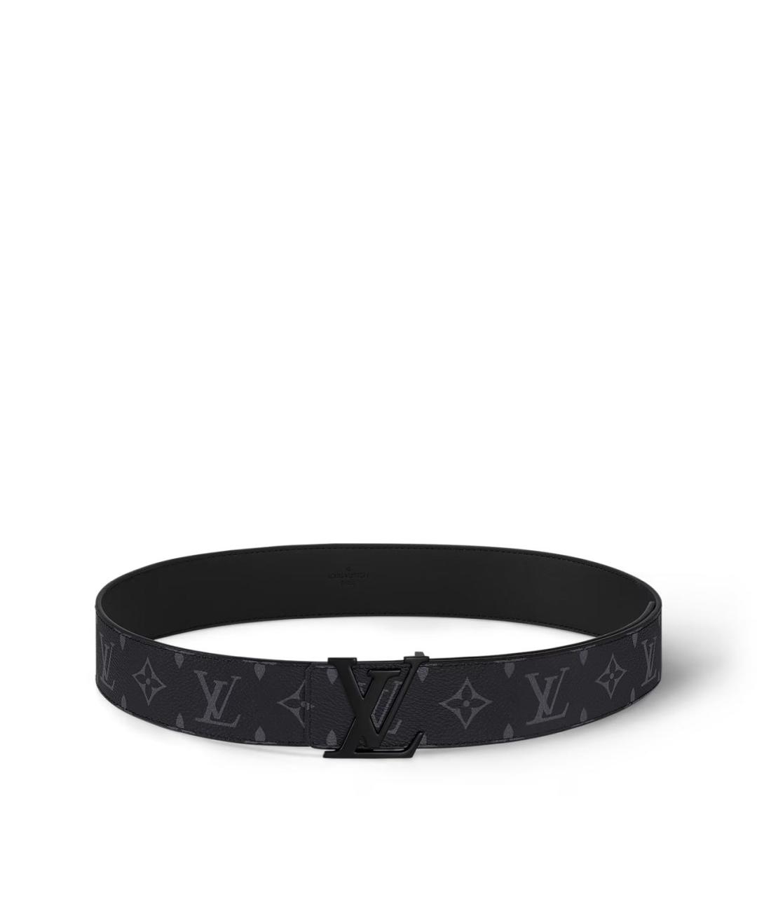 LOUIS VUITTON Черный кожаный ремень, фото 3