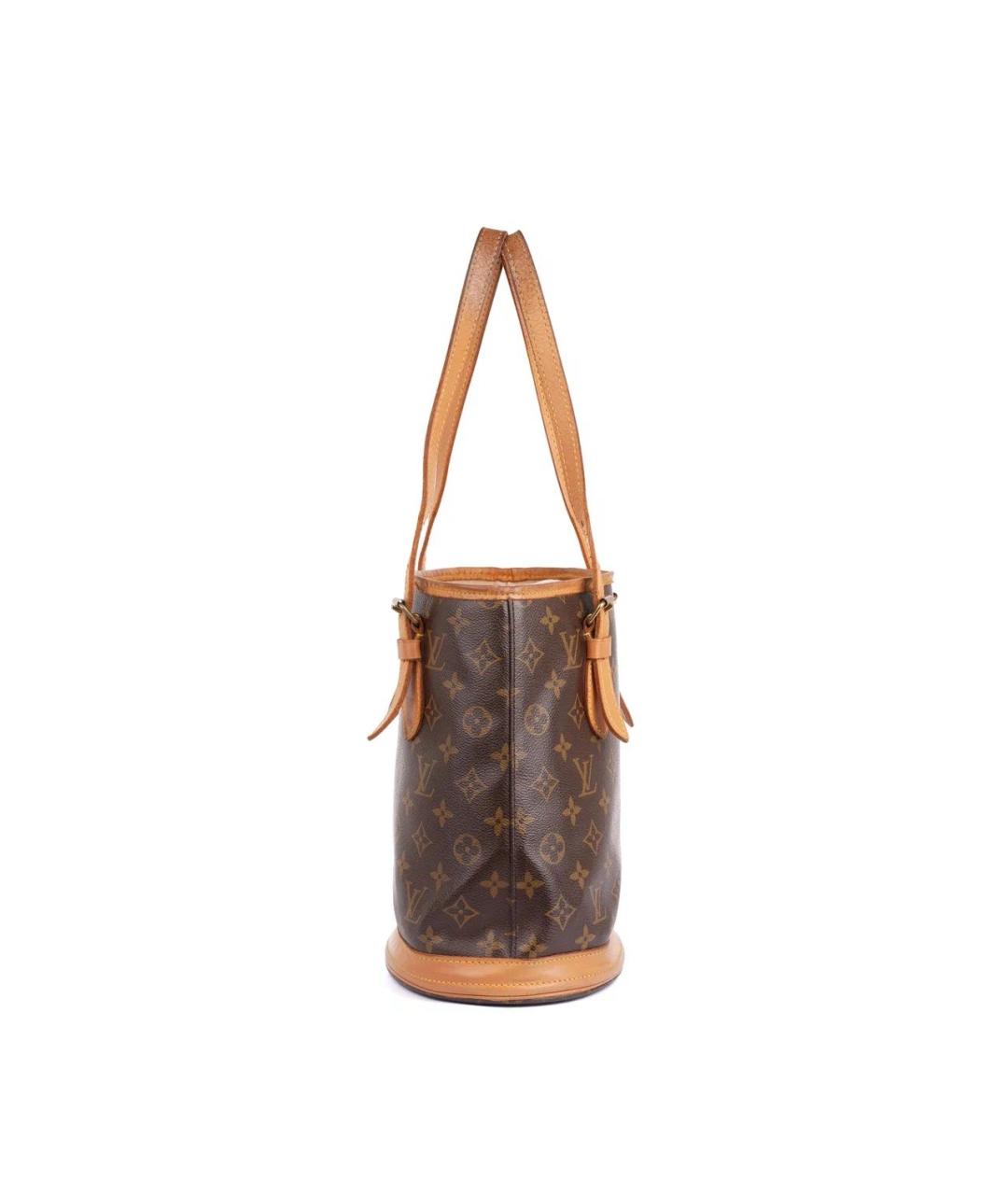 LOUIS VUITTON Коричневая кожаная сумка тоут, фото 4