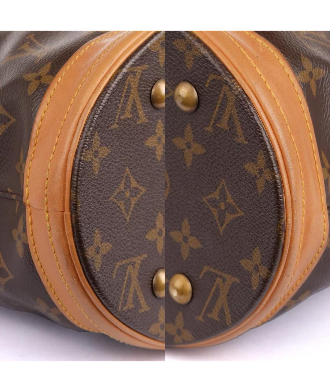 LOUIS VUITTON Коричневая кожаная сумка тоут, фото 7