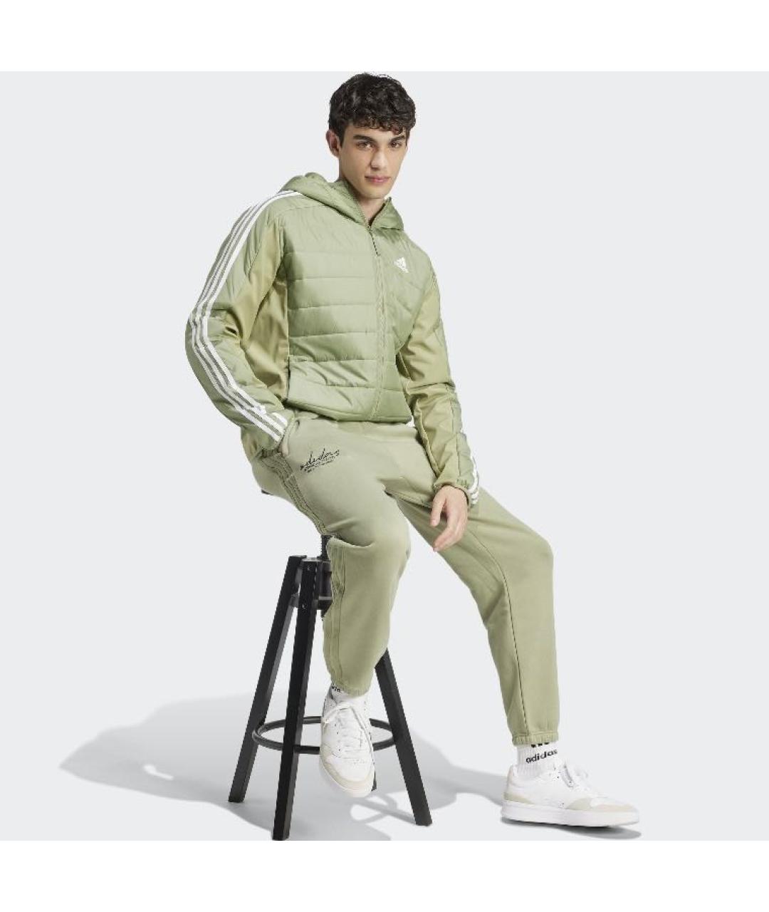 ADIDAS Зеленая полиэстеровая куртка, фото 4