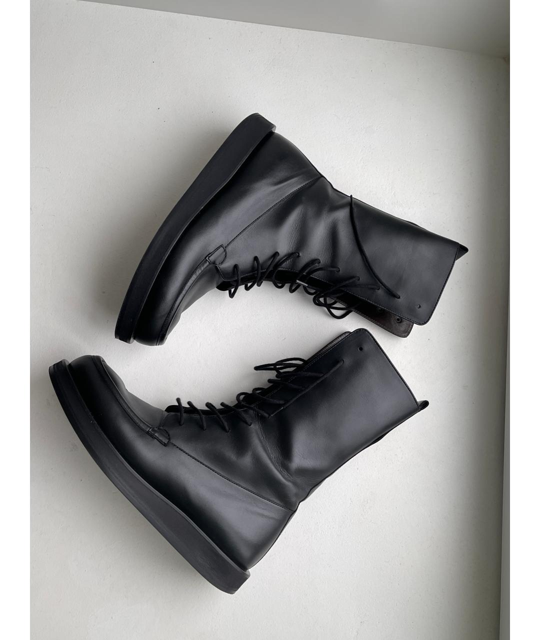 THE ROW Черные кожаные ботинки, фото 5