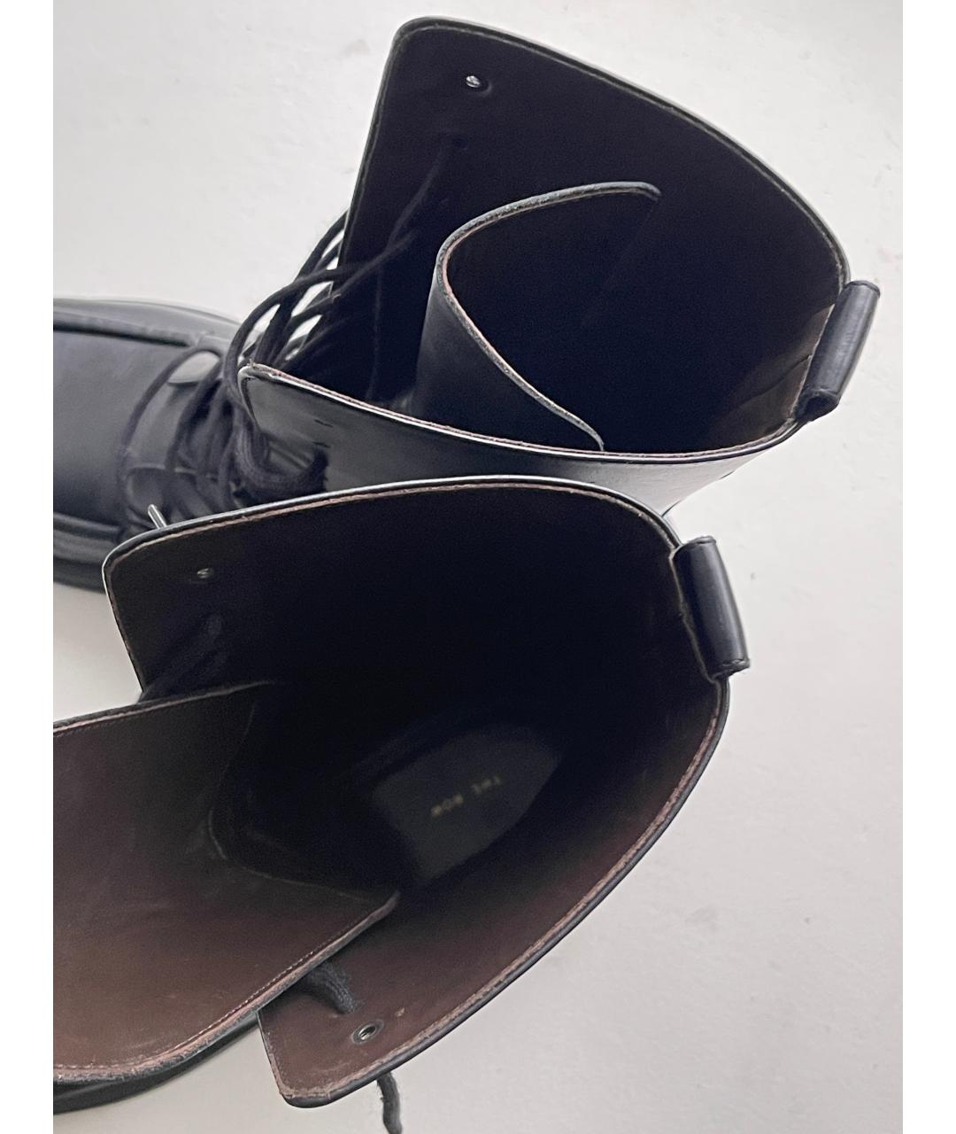THE ROW Черные кожаные ботинки, фото 7