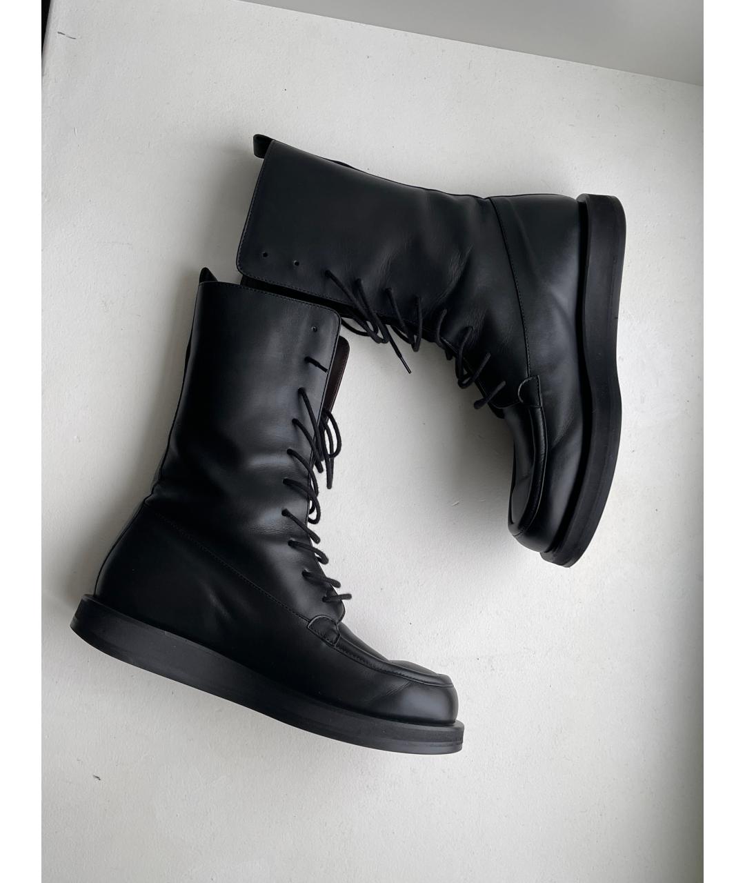 THE ROW Черные кожаные ботинки, фото 4