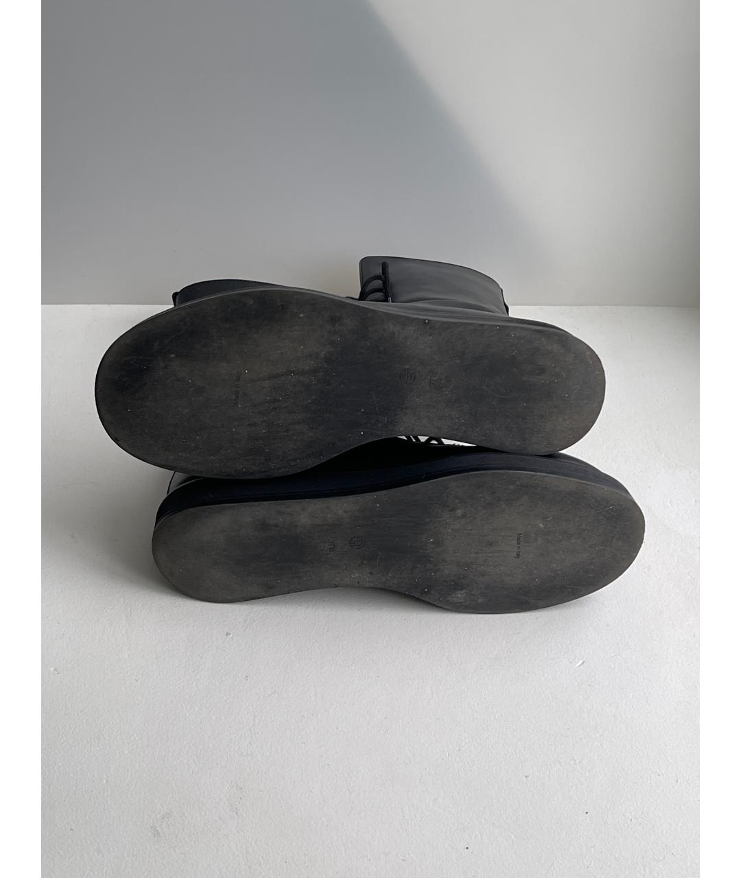 THE ROW Черные кожаные ботинки, фото 6