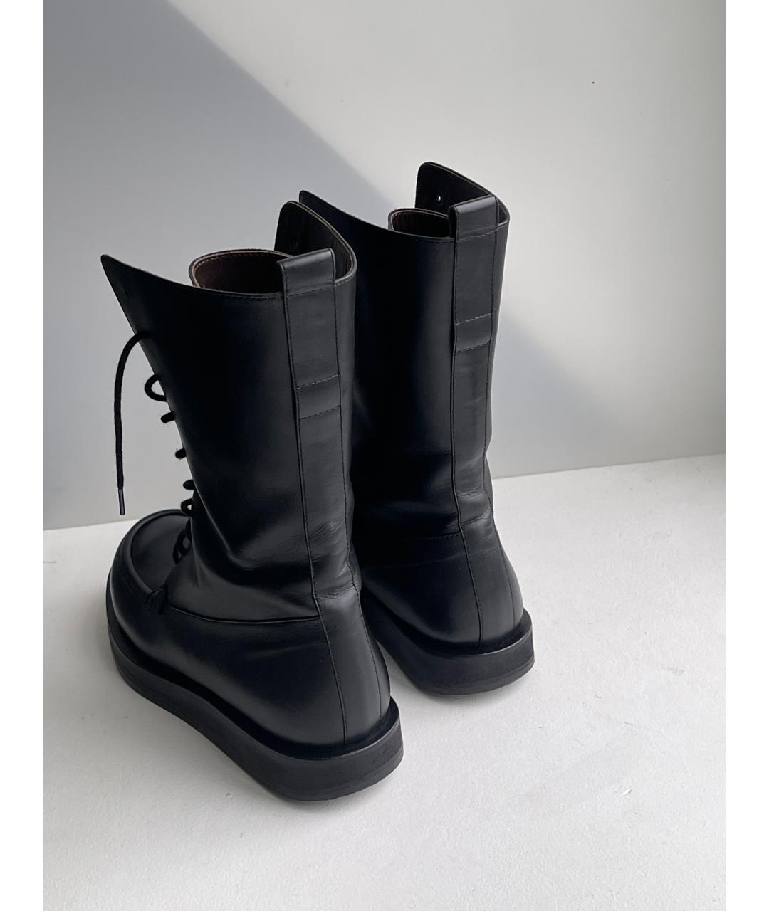 THE ROW Черные кожаные ботинки, фото 3