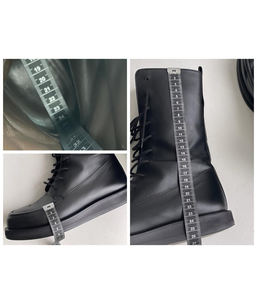 THE ROW Черные кожаные ботинки, фото 9