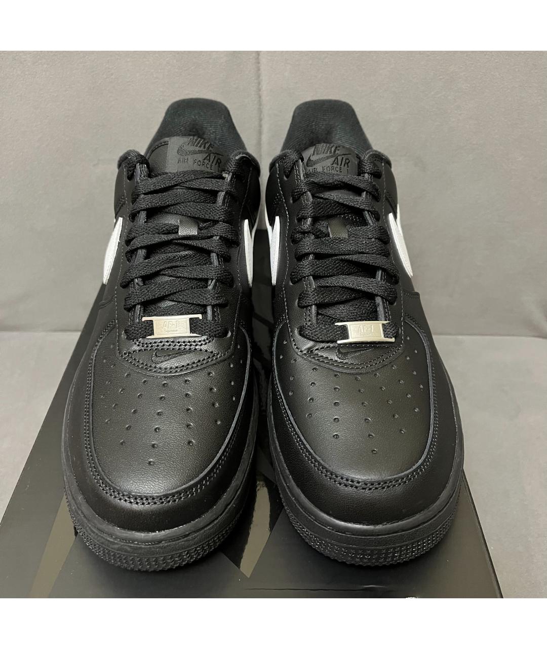 SUPREME Черные кожаные низкие кроссовки / кеды, фото 4