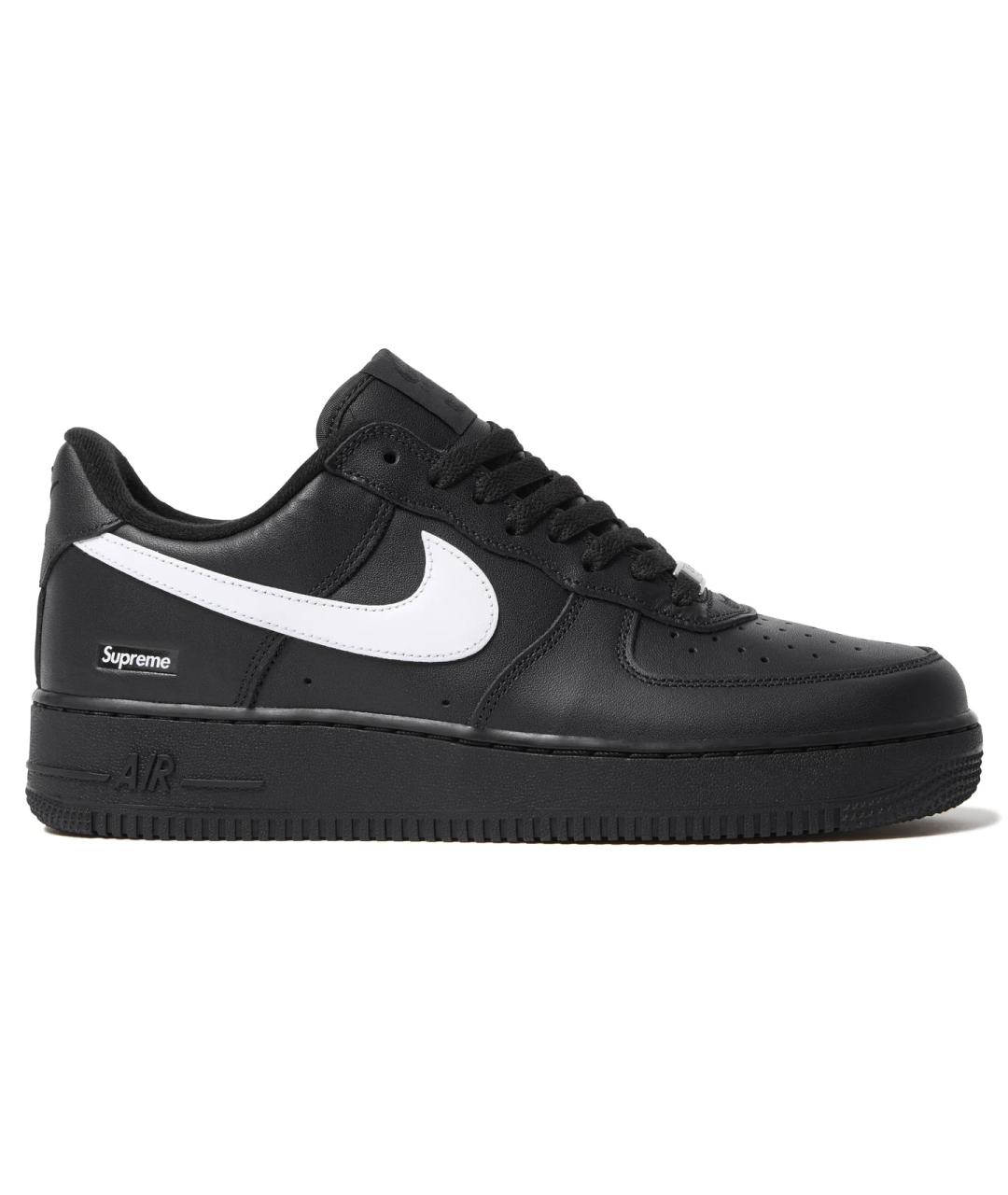 SUPREME Черные кожаные низкие кроссовки / кеды, фото 1