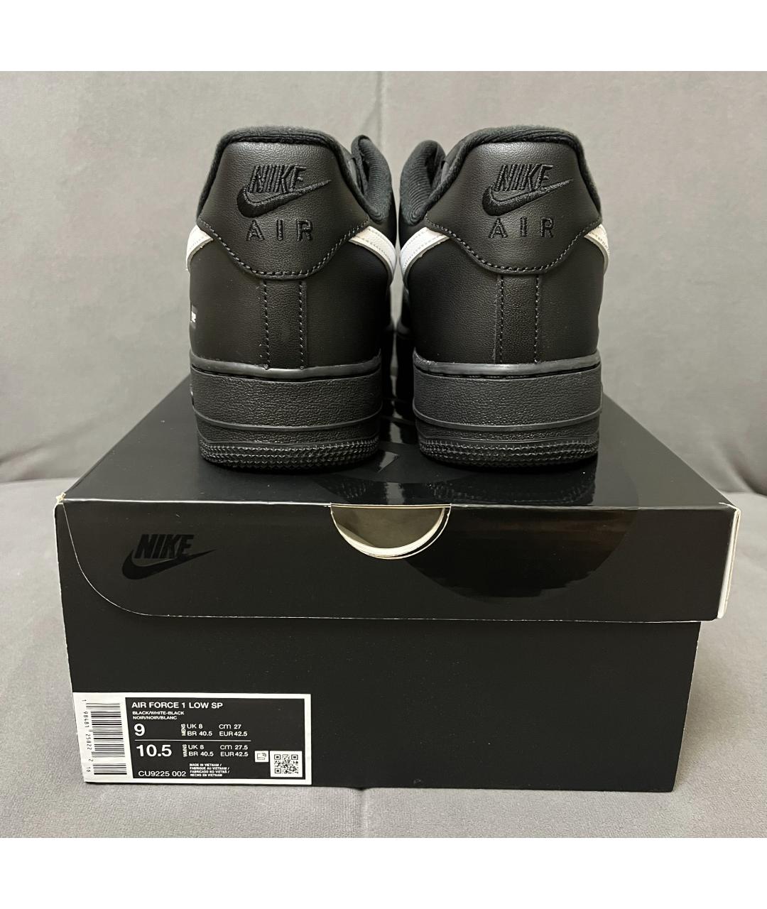 SUPREME Черные кожаные низкие кроссовки / кеды, фото 8