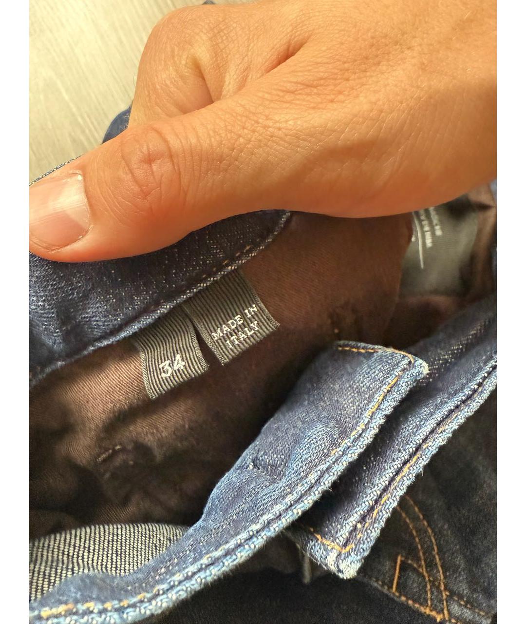 ERMENEGILDO ZEGNA XXX Темно-синие хлопко-эластановые прямые джинсы, фото 5