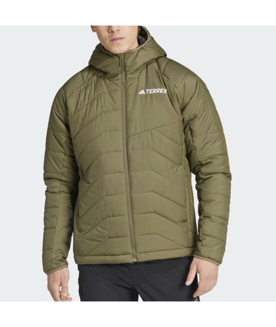 ADIDAS Хаки полиэстеровая куртка, фото 2