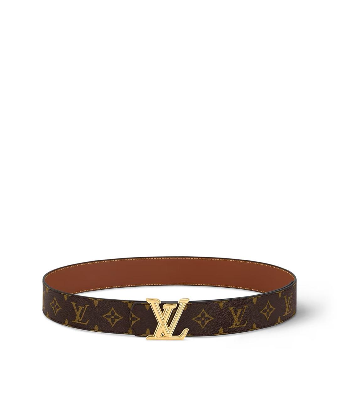 LOUIS VUITTON Коричневый кожаный ремень, фото 4