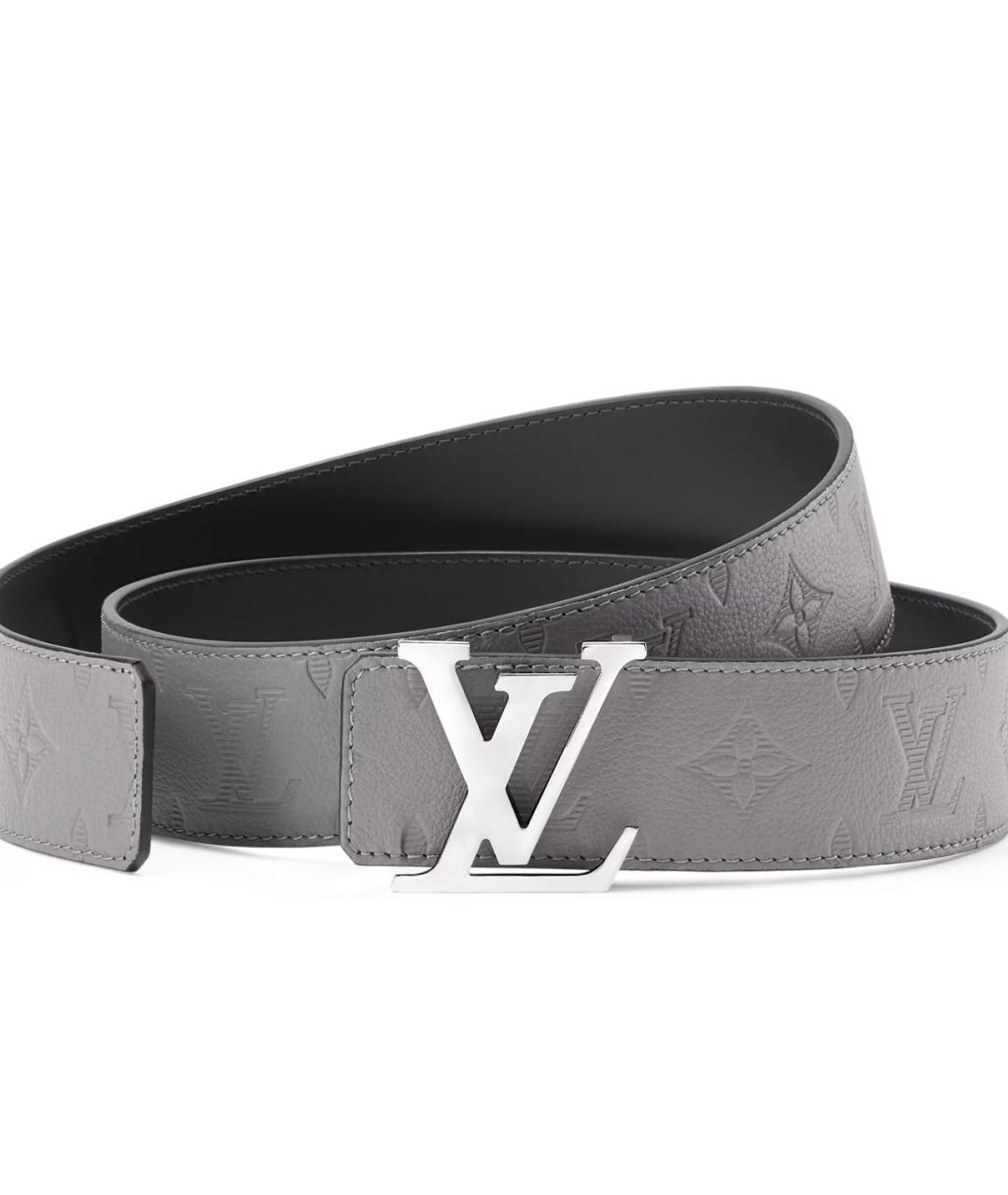 LOUIS VUITTON Серый кожаный ремень, фото 2