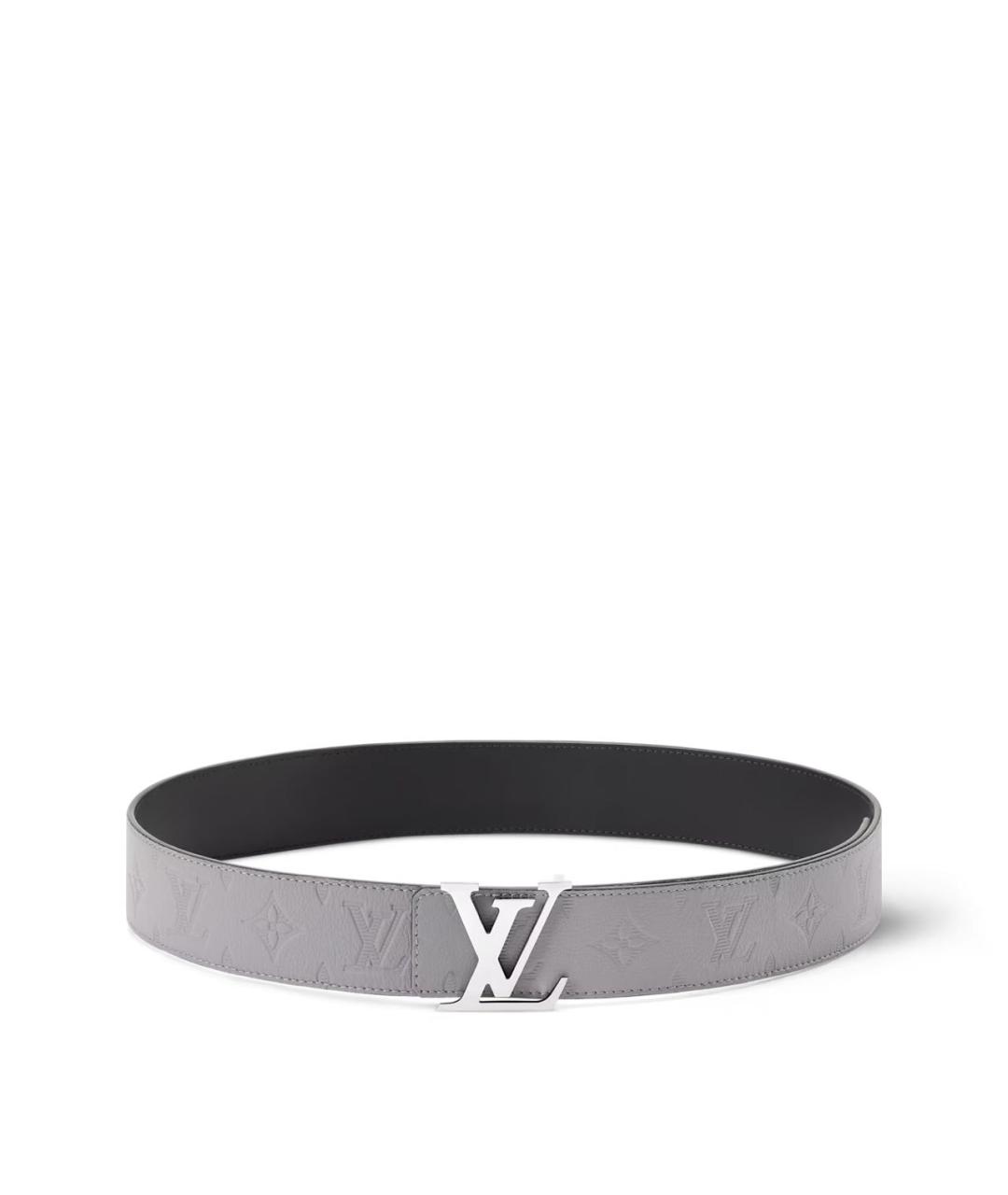 LOUIS VUITTON Серый кожаный ремень, фото 4