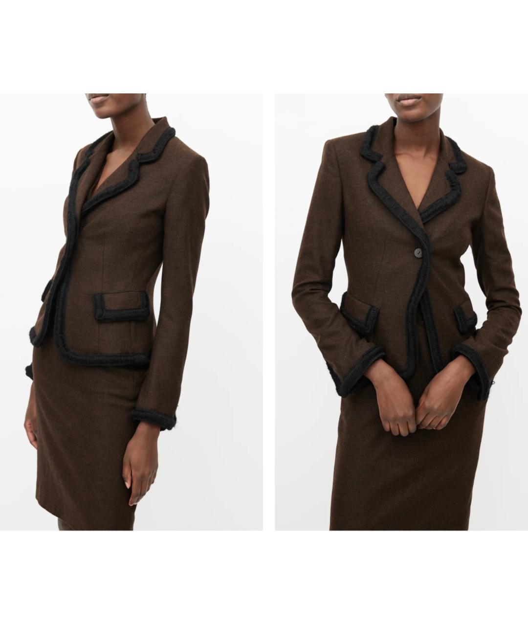 FENDI Антрацитовый шерстяной жакет/пиджак, фото 3