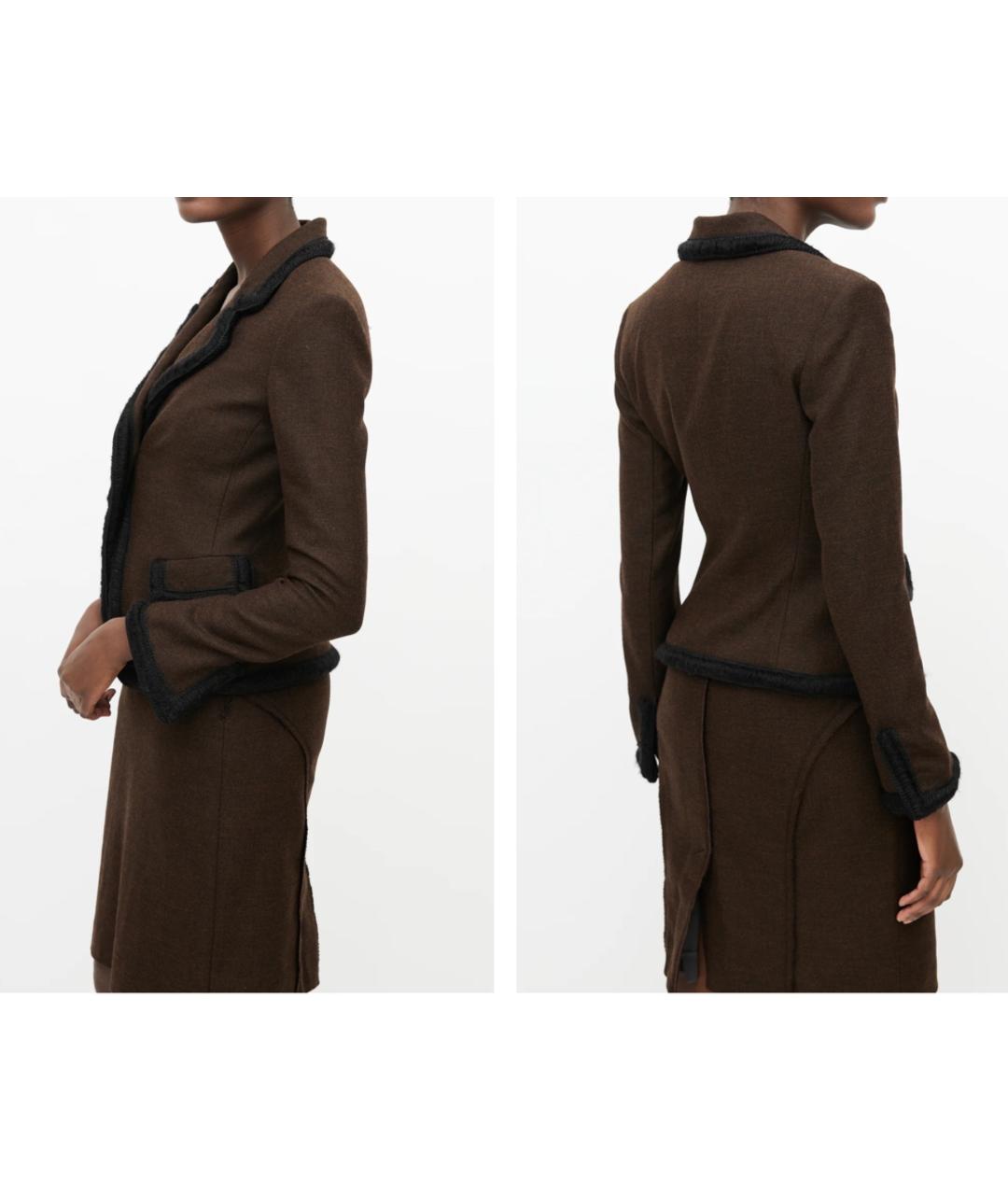 FENDI Антрацитовый шерстяной жакет/пиджак, фото 4