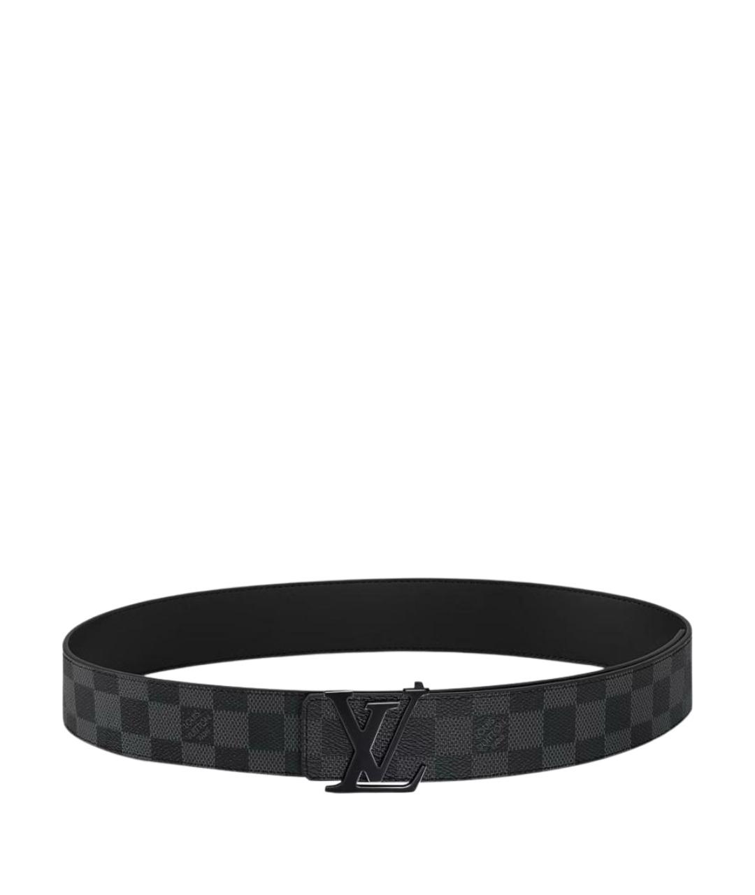 LOUIS VUITTON Черный кожаный ремень, фото 1