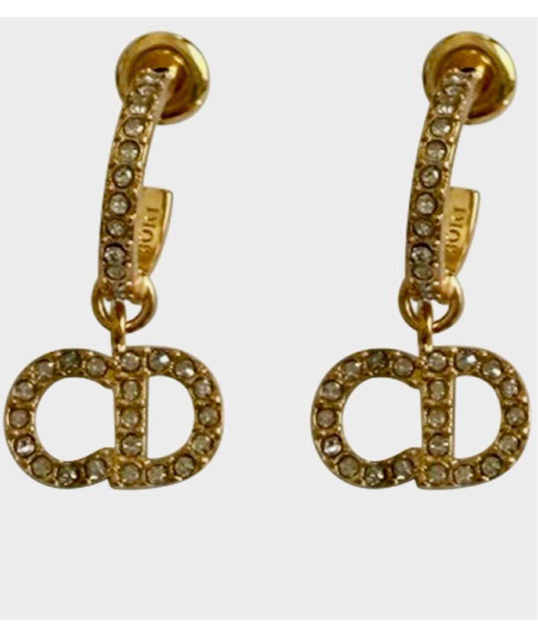 CHRISTIAN DIOR Золотые металлические серьги, фото 2