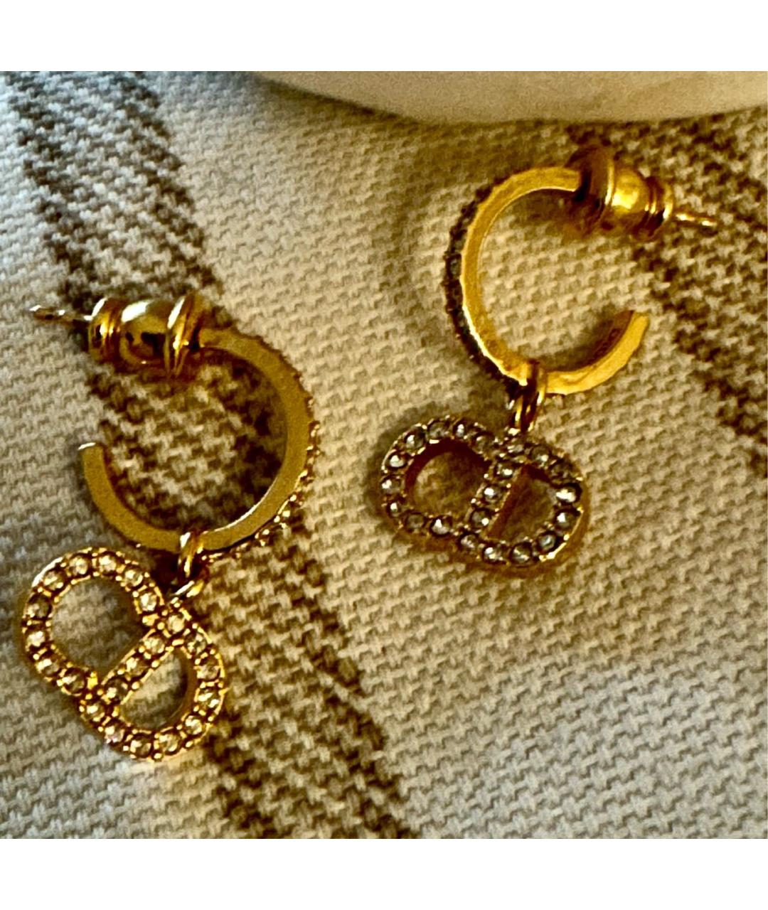 CHRISTIAN DIOR Золотые металлические серьги, фото 3