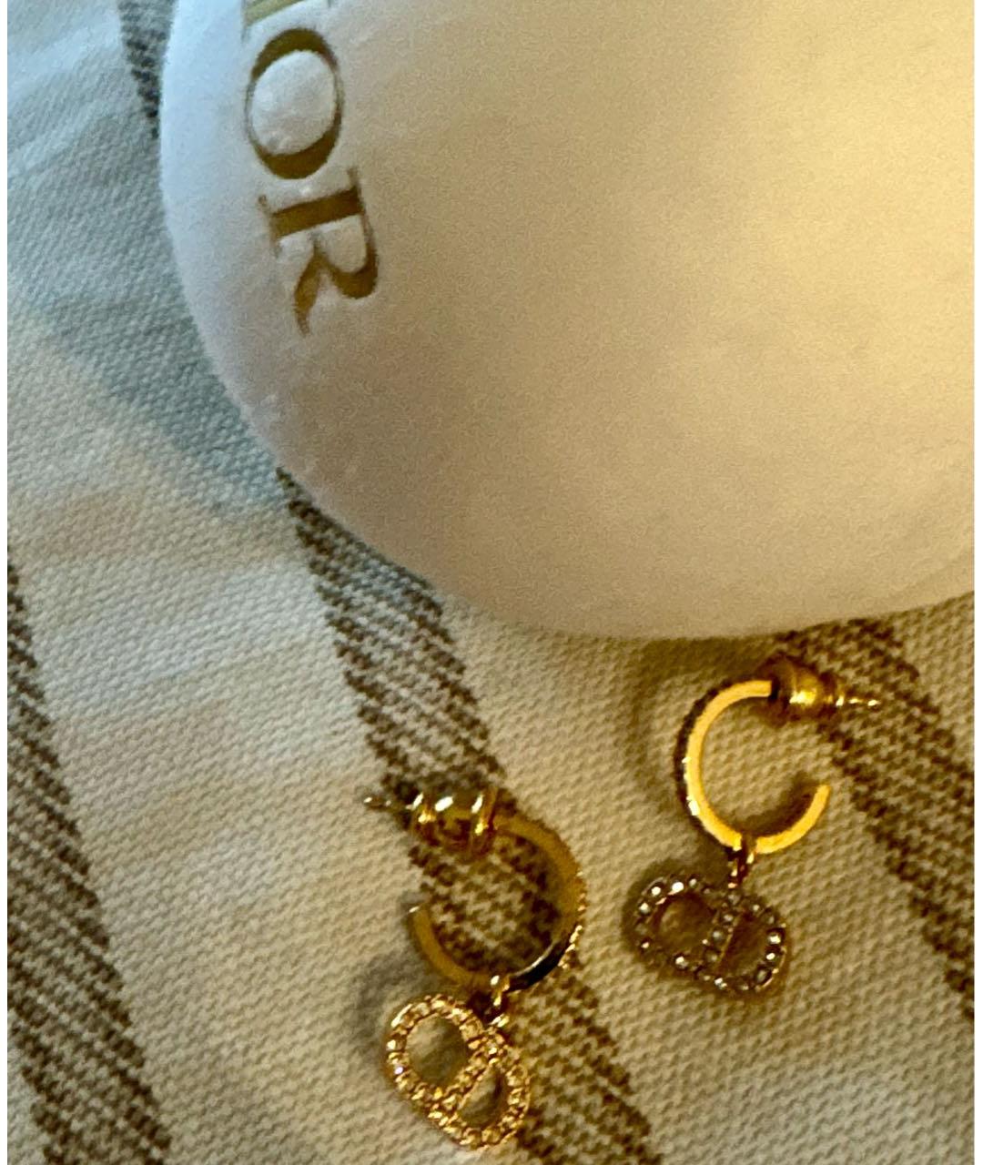 CHRISTIAN DIOR Золотые металлические серьги, фото 4