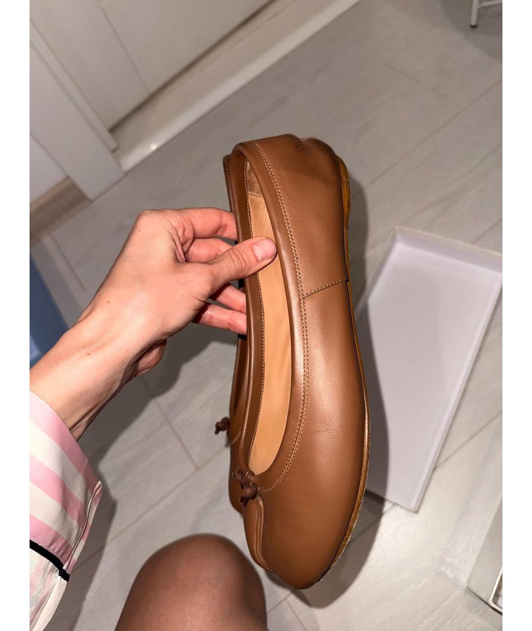 MAISON MARGIELA Коричневые кожаные балетки, фото 7